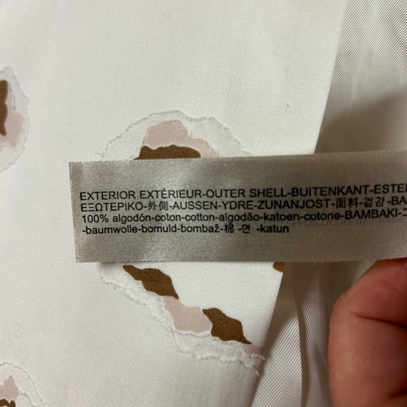 Massimo Dutti White Cream/TAN Single Button Cotton Blazer Jacket SIZE 8 - Picture 8 of 8